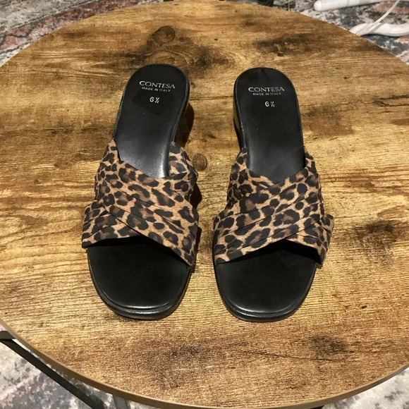 contesa Shoes - Contessa leopard print wedge sandal size 6 1/2